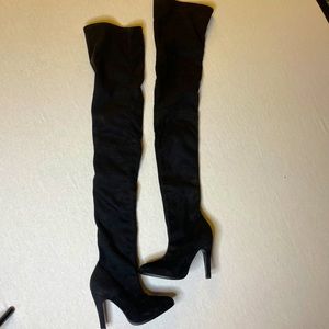 Paul & Joe black suede leather thigh high boots, size 6